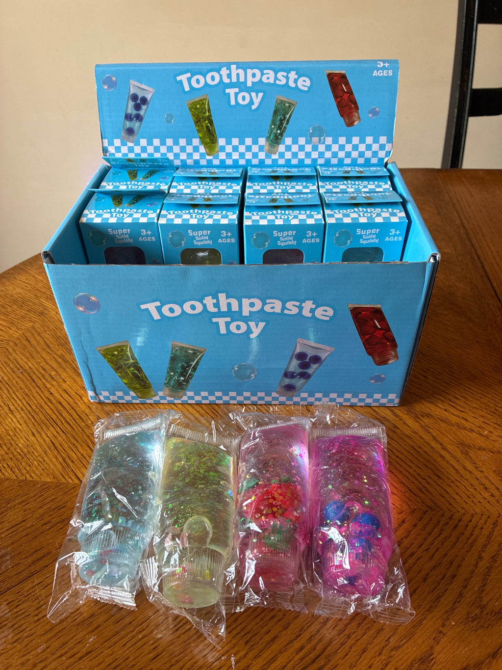 Glitter Toothpaste Squishy Toy – Stretchy Sensory Fidget