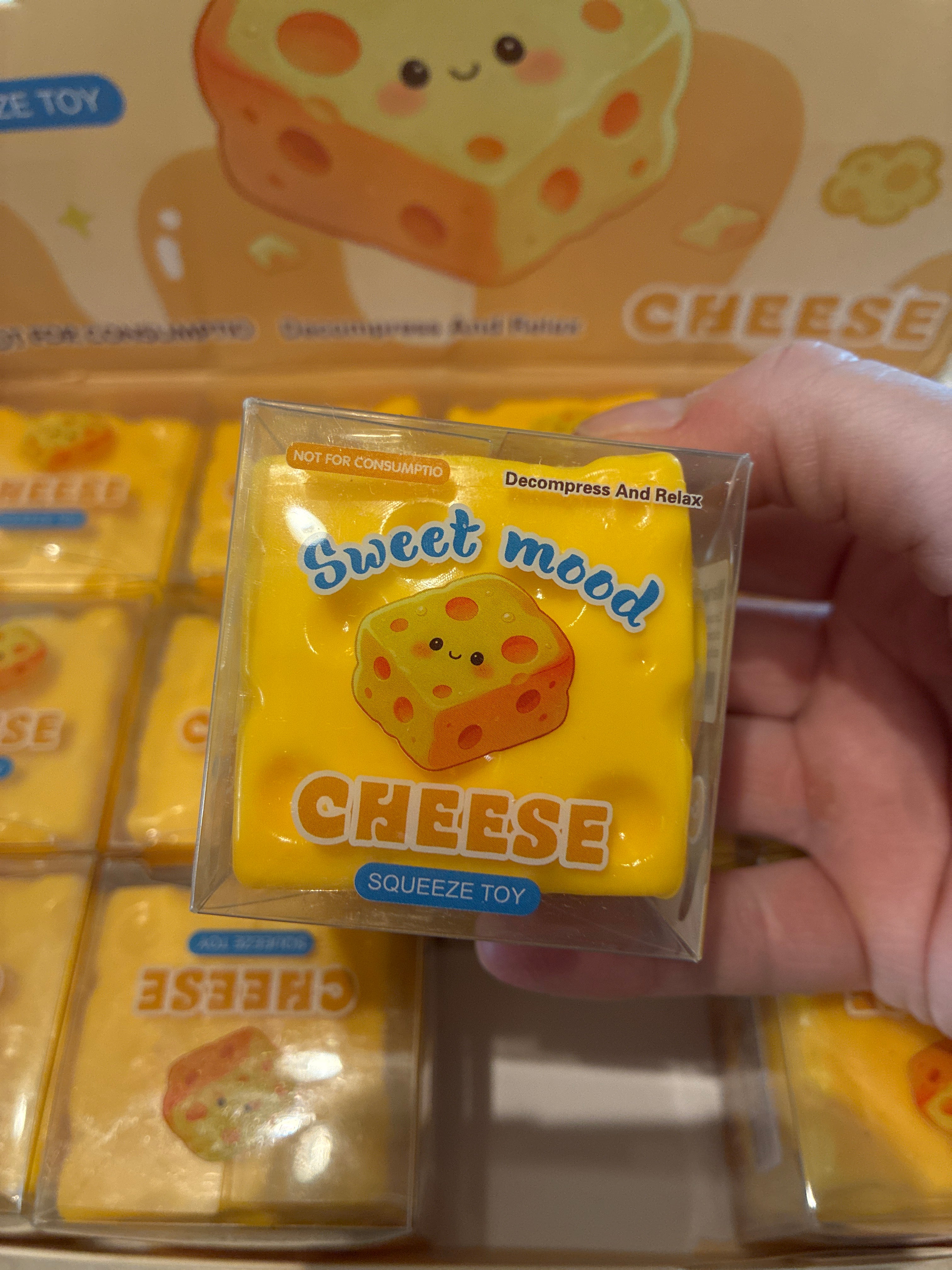 Crunchy Cheese Cube Squishy