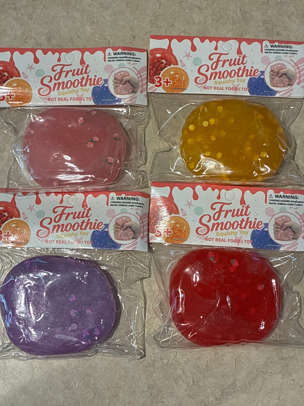 Mixed Fruit Icy Slushy Ball w/ Charms Squishy